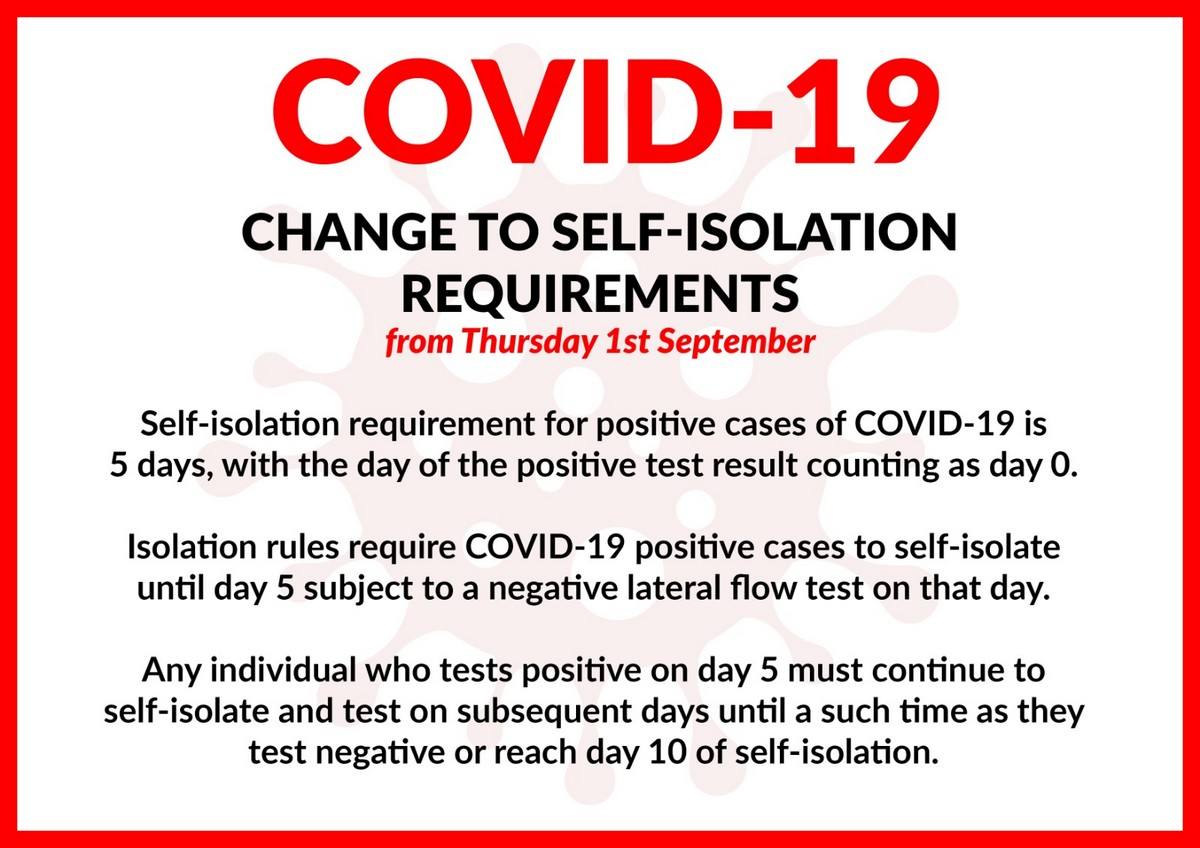 Covid isolation period in Gibraltar to be reduced to five days from